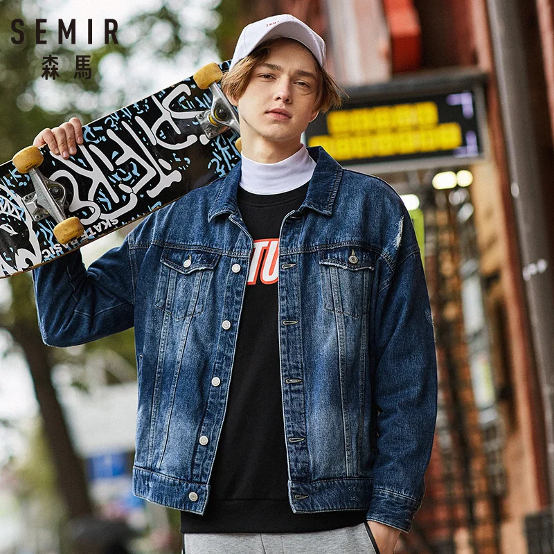 Мужская джинсовая куртка SEMIR Плотная хлопковая в ковбойском стиле верхняя одежда