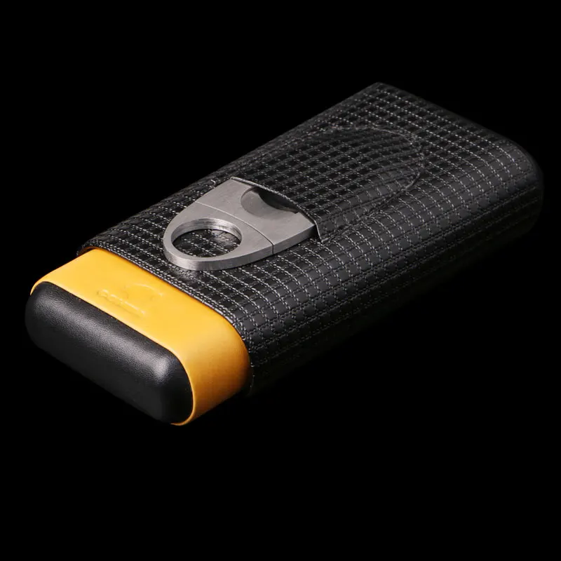 Классический Топ класс из чистой воловьей кожи черный чехол для сигар сосны 3