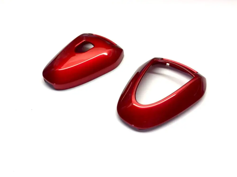 Metallic Red Автомобильный аксессуар, чехол для автомобильного ключа, пластиковый дистанционный брелок, флип для Porsche Black Head, дистанционный ключ - Название цвета: Metallic Red
