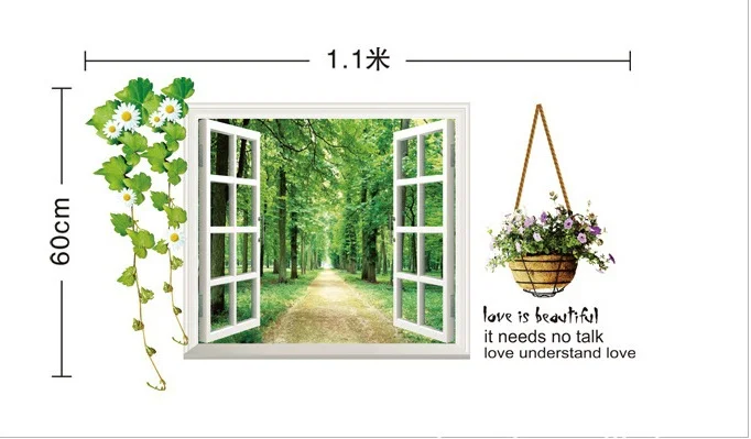 

New Wall Sticker Window Avenue Green Vision Home Decor Removable Vinyl Decals