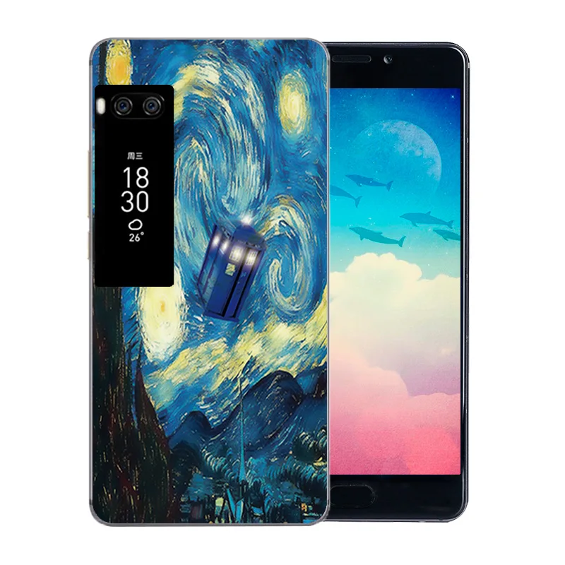 Силиконовые ТПУ чехлы для телефонов 5 7 дюйма Meizu Pro Plus чехол Ван Гог шаблон Fundas