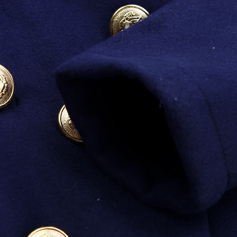 Осень-зима 2017 модная одежда для маленьких девочек пальто верхняя темно-синего