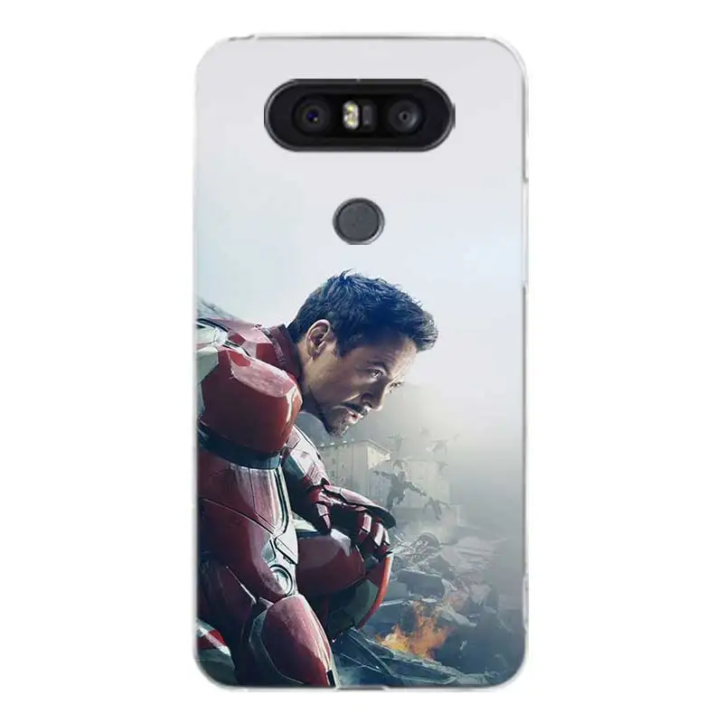 Мягкий резиновый Чехол Iiron Man без маски с рисунком для LG K8 K10 2018 2017 Q8 Q7 Q6 G6 G7 G5 G4 V40 V30