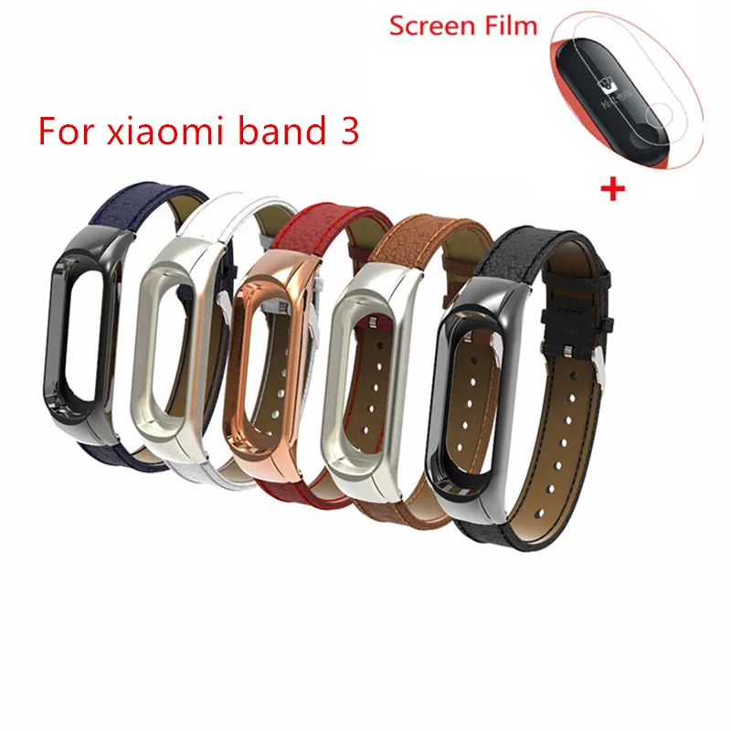 Пленка для Xiao mi Smart Band 3 кожаный силиконовый ремешок для Xiao mi band 3 браслет ремешок mi Band 3 металлический браслет H30