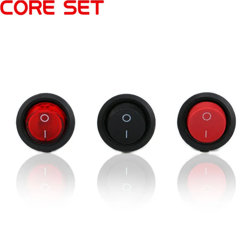 Акция! 10 шт. красный свет ВКЛ-ВЫКЛ SPST Круглый кулисный переключатель 6A/250 V 10A/125 AC -