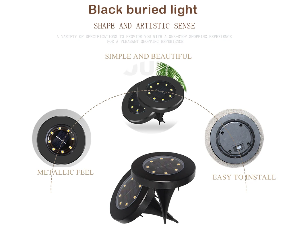 8LED Солнечный похороненный светильник 1 шт. водонепроницаемый подземный светильник садовый напольный светильник s для двора подъездной дорожки террасы лестницы газон светильник ing
