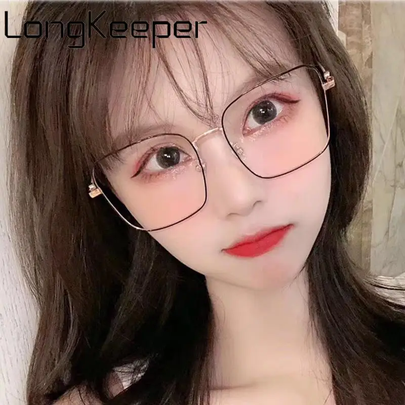 Longkeperer Модные анти-голубые легкие очки оправа женские брендовые Дизайнерские мужские квадратная Большая рама прозрачные линзы, очки