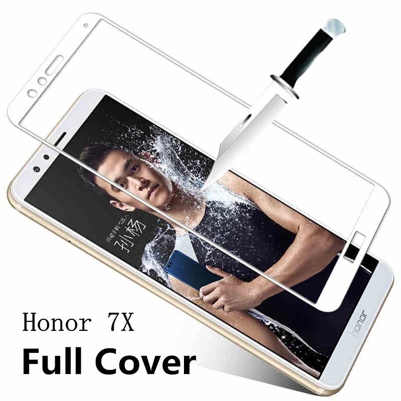 Полное Защитное стекло для huawei honor 7x 7 x Закаленное на huawe X7 Защитная пленка