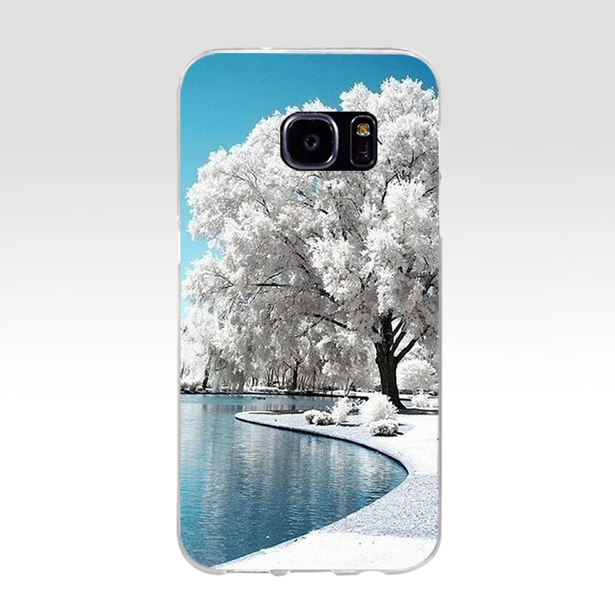 45AQ зимний Солнечный Мягкий ТПУ силиконовый чехол для samsung Galaxy s6 s7 edge s8 s9