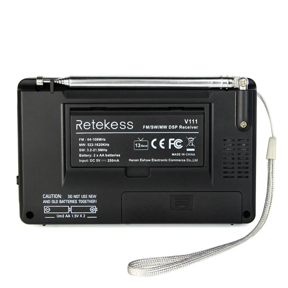 Портативное FM радио RETEKESS V111 2 шт. DSP стерео/MW/SW/LW портативное с полнодиапазонным