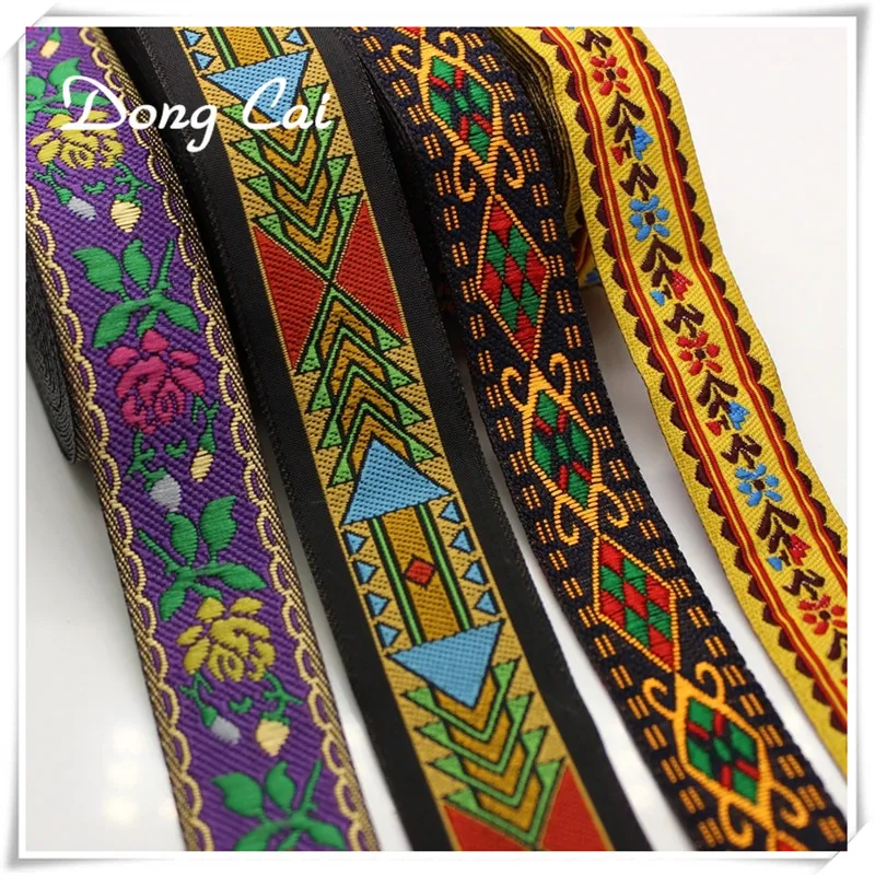 9 ярдов/партия вышитый этнический жаккардовый Плетеный тканый винтажный