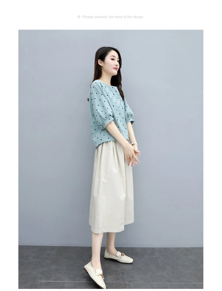 

2019 summer cotton and linen new dress Korean version of the large size loose thin women's dress two-piece suit W440