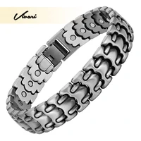 vivari fashion 26pcs magnet magnetic male bracelet for men silver color wristband bracelets promote blood circulation supreme