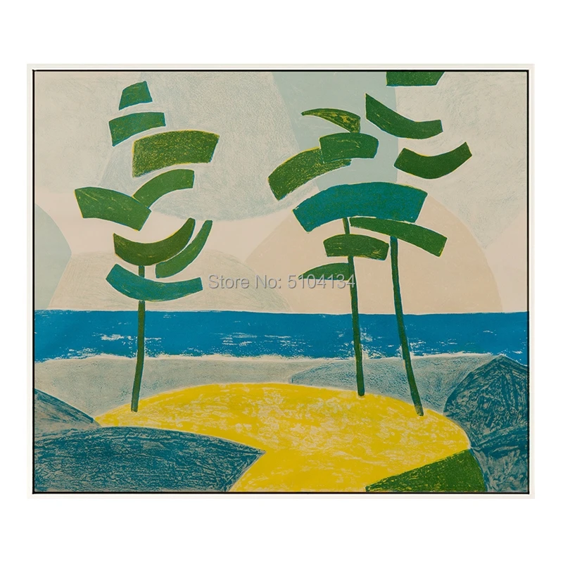 Абстрактный цвет красочный блок Холст Картина чисто Ручная Современная