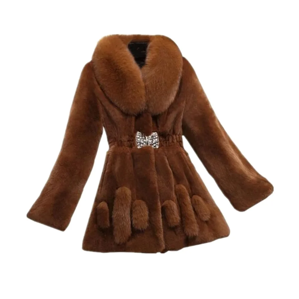 Женские Большие размеры 6xl модное пальто с мехом женские зимние куртки