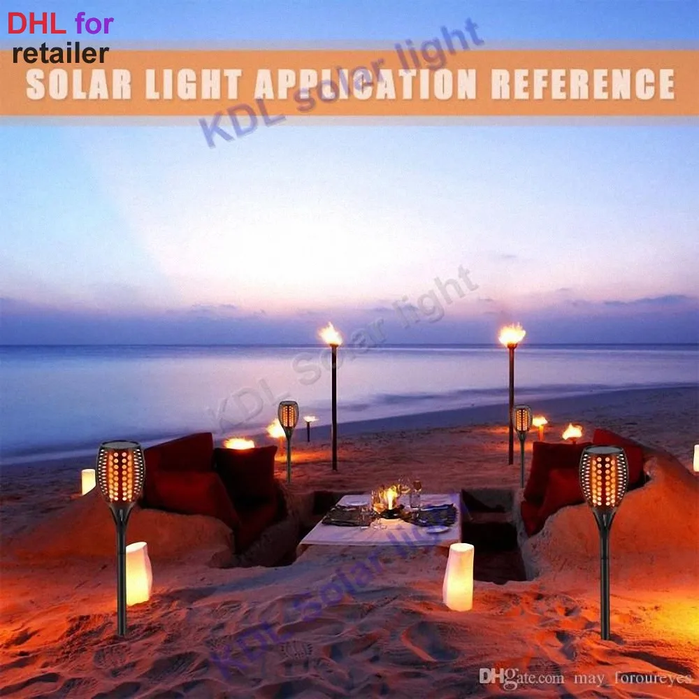 4pcs/lot Solar powered 96 LEDs Lawn Dancing flame Torch Lights 3 working mode led flicker lamp camps patio outdoor landscape wa |