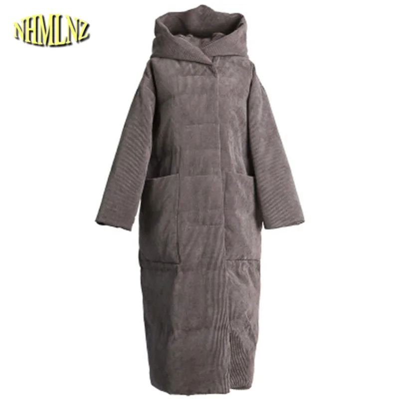 Женский пуховик с капюшоном зимний свободный средней длины LH118 2020|jacket down|jacket