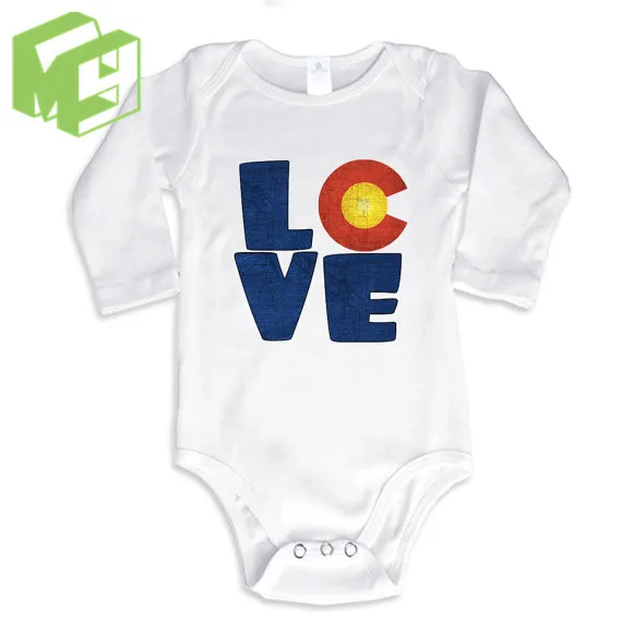 Love COLORADO baby White Onesie for 0-12M Newborn outfit Girl/Boy white romper New Mom/Dad | Детская одежда и обувь