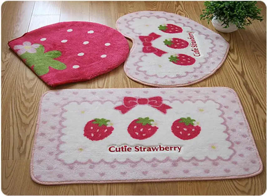 freeshipping toilet seat cover special powder strawberry bars carpet mantle pad four piece sets toilet sets bathroom mat free global shipping