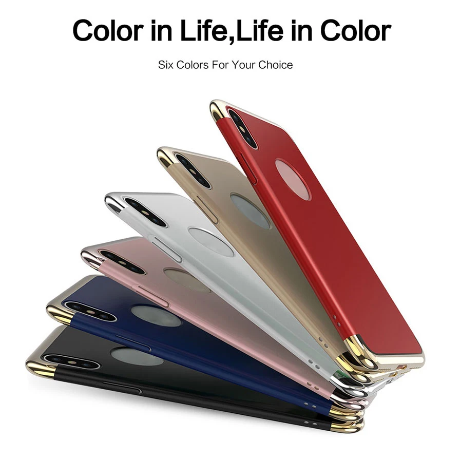 Luxury Plating Design Phone Case For iphone X Fashion Hard Protective Plastic Back Cover Slim Candy Color Cases iphoneX |