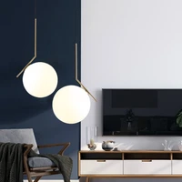 modern nordic designer glass ball gold white hanging pendant lamp light for dining room living room loft decor kitchen bedroom