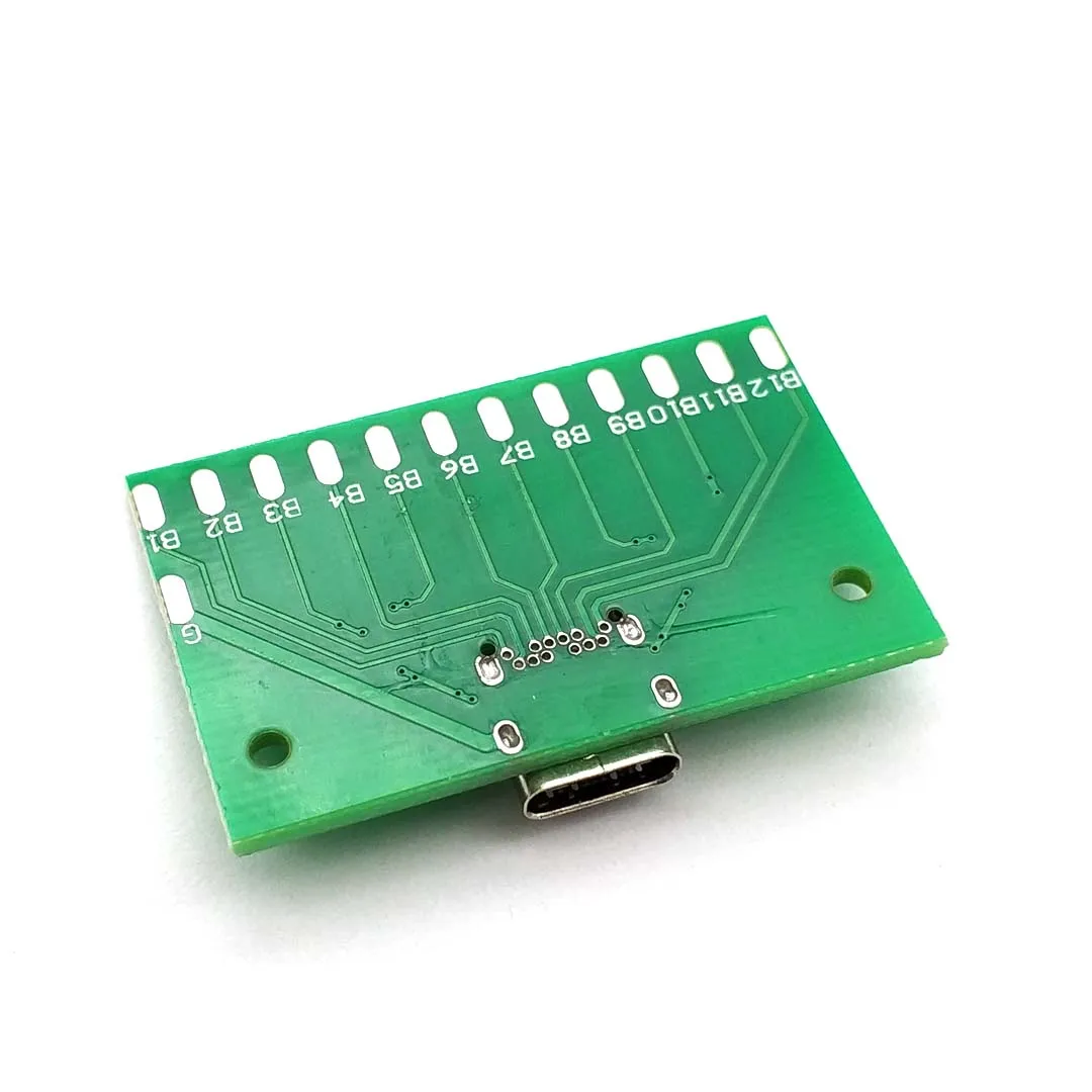 Разъем USB 3 1 Type C 24P 24 контакта гнездовой разъем PCB адаптер для сварки тестовая