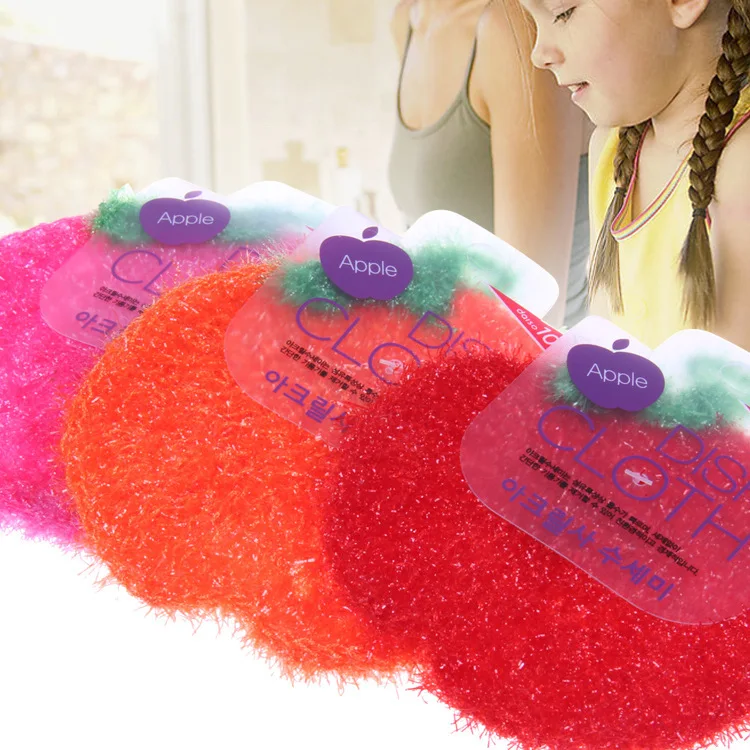 Корейская ткань для мытья посуды Apple 3 шт./лот акриловое полотенце волшебная