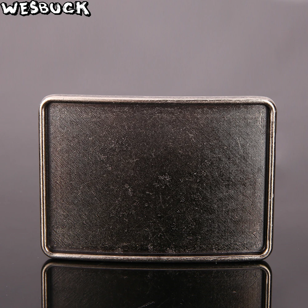 

5pcs MOQ WesBuck Brand New Style High Quality Rectangle Vintage Silver Blank DIY Belt Buckle