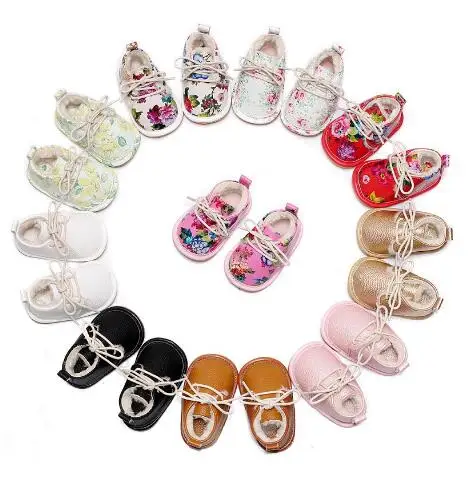 

Fashion hard sole winter super warm with fur pu leather floral style baby moccasins shoes toddler girls boys shoes baby boots