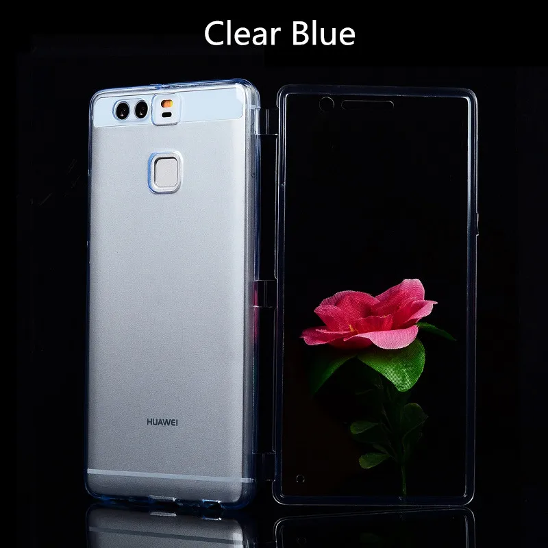 Huawei P9 Case Силиконовые ТПУ Прозрачный Флип-Крышкой Ясный Протектор телефон Сумка