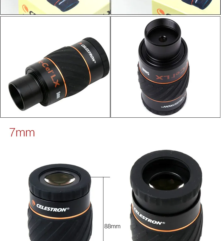 Окуляр Celestron X-CEL LX 2,3 мм 5 мм 7 мм 9 мм 12 мм 18 мм 25 мм широкоугольный телескоп 60 градусов планетарный окуляр туманности 1,25"