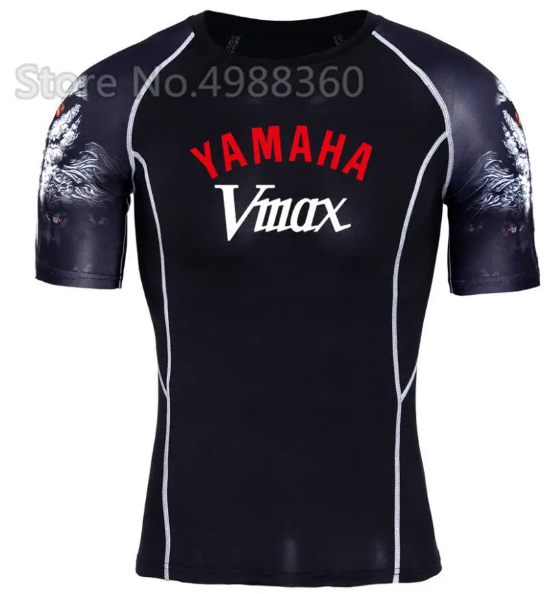 Летняя Новинка 2019 г. YAMAHA мотоцикл VMAX футболка ездить сжатия рубашки для мальчиков