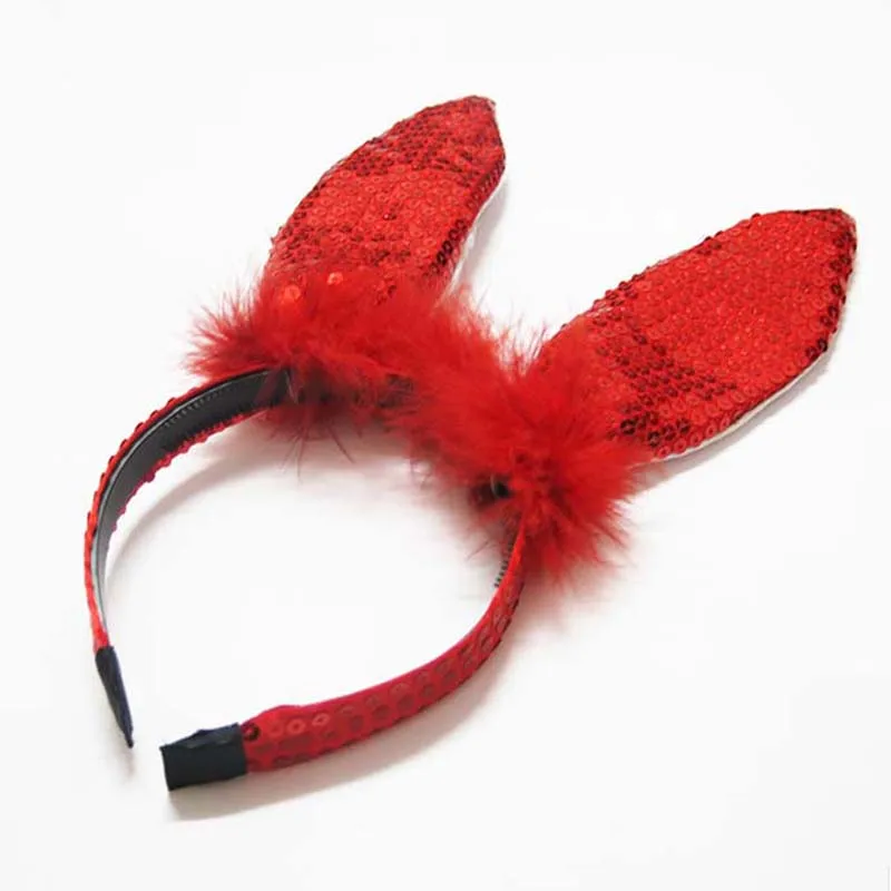 

Cartoon Sequin Bunny Feather Headband Head Band Lady Girls Costume Dance Party wedding birthday Christmas Xmas