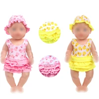 dolls clothes cute duckling swimsuit hat casual suit dress accessories fit 43 cm baby and 18 inch girl f751