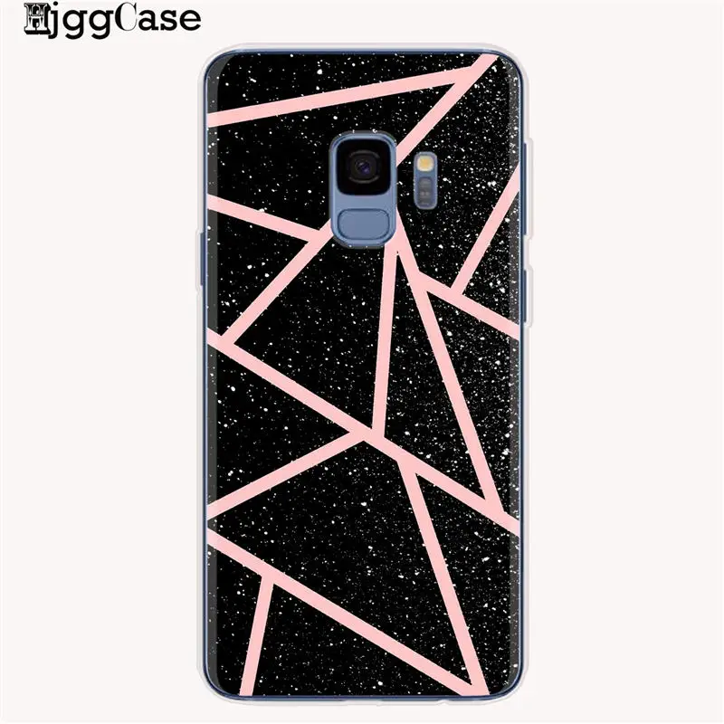 Геометрический мраморный чехол для Samsung Galaxy S6 S7 Edge S8 S9 S10 Plus A5 2017 A520 A7 J4 J6 A6 A8 2018
