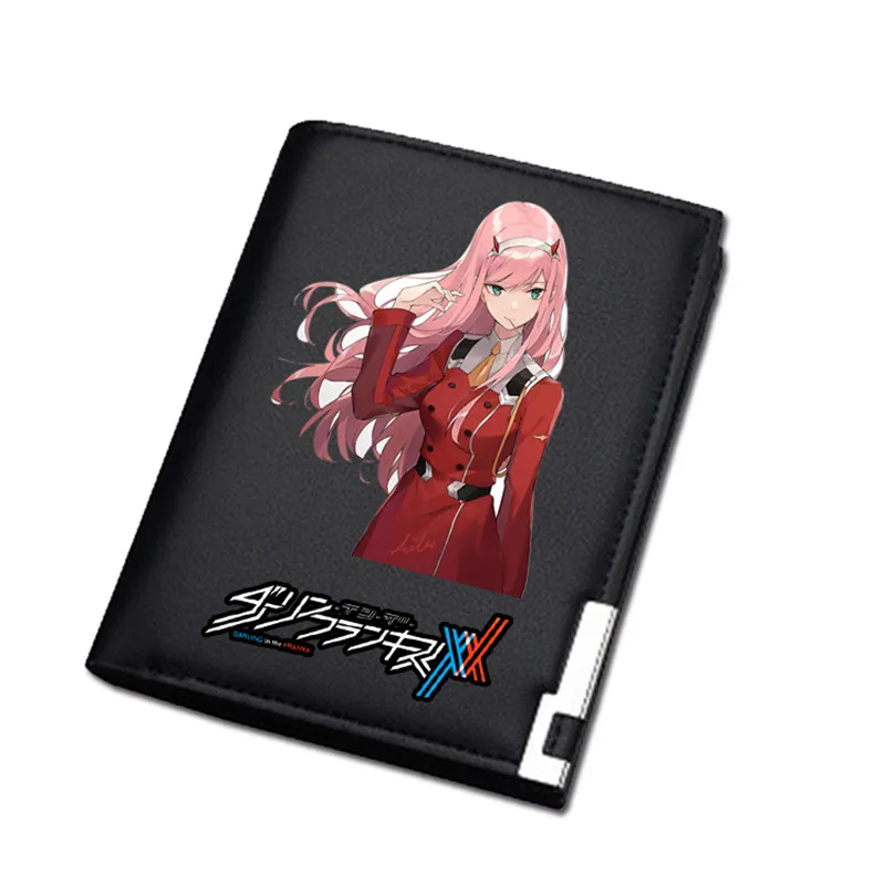 Женское портмоне DARLING in the FRANXX, короткий кошелек из искусственной кожи, ноль, два удостоверения личности, держатель для карт, мультяшная сумка для денег, для девочек, Carteira