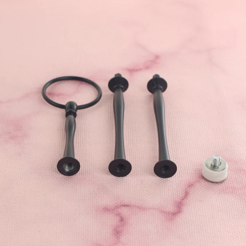 

Fruit Round Style Black Wedding Party 3 Tier Cake Plate Stand Center Handle Rod Fitting Tool Hardware