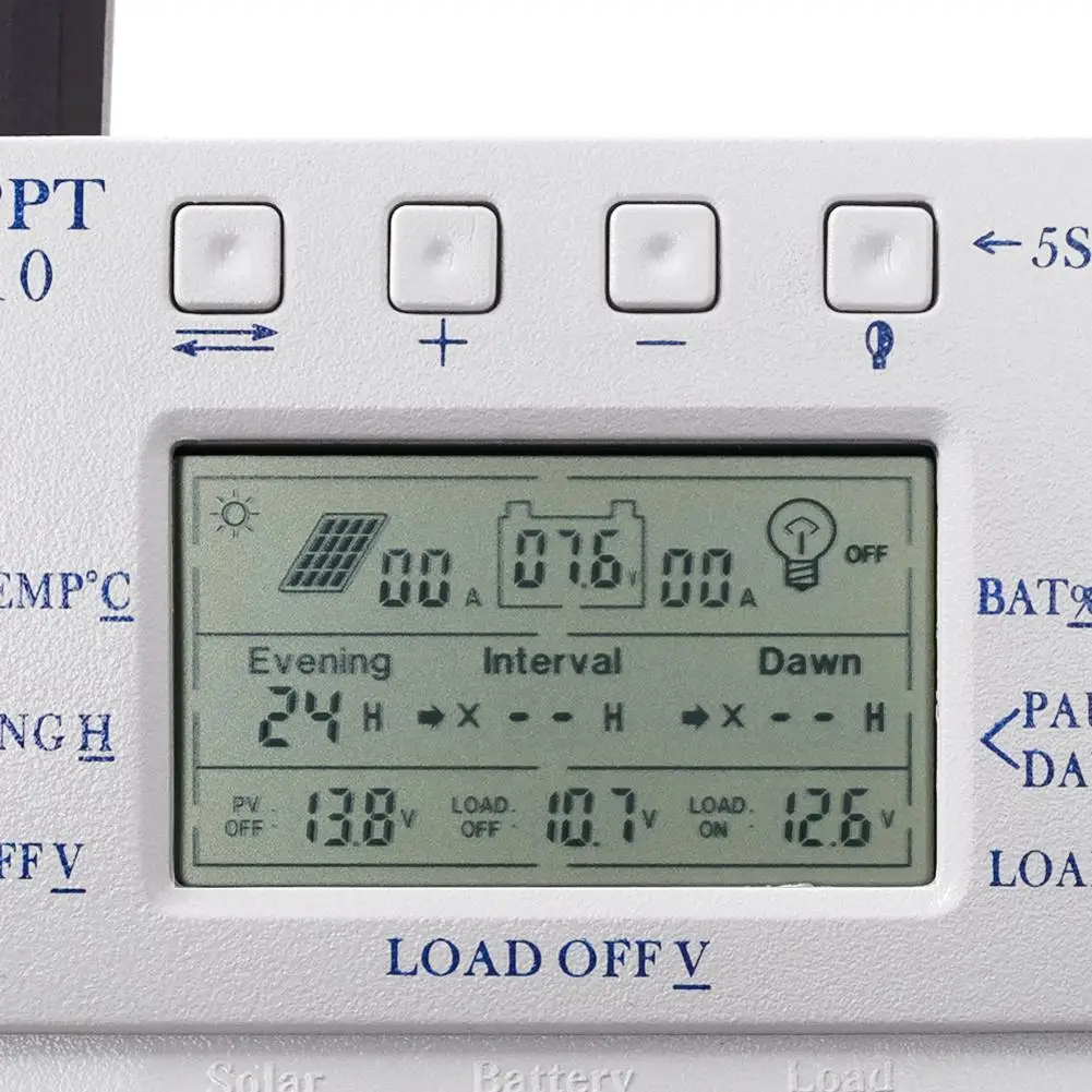 MPPT 10A LCD Solar Panel Battery Regulator Three Timer Charge Controller 12V/24V + Y Type Cable Connectors | Обустройство дома