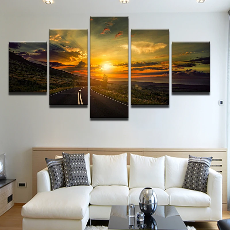 HD печатных страны Eoad на закате масляной живописи Детская комната Декор Принт