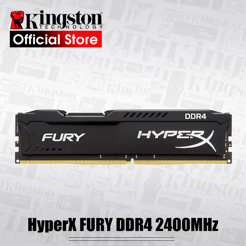 Оперативная память Kingston HyperX FURY, DDR4, 2400 МГц, 4 ГБ, 8 ГБ, 16 ГБ