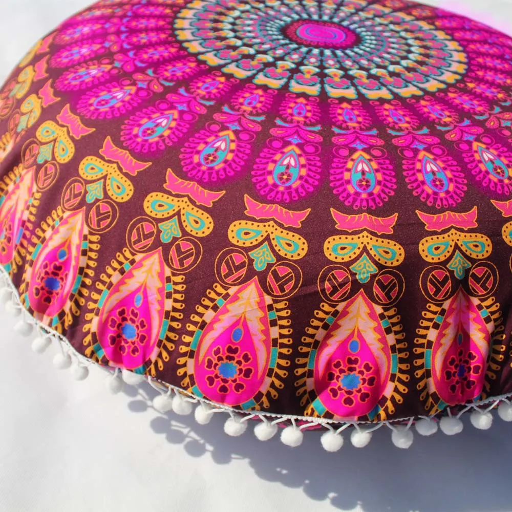 Индийские подушки с рисунком Мандала круглые богемные домашние подушки Pillowsham Подушка Pillowsham декоративные подушки украшения для дома Подушка Горячая#20