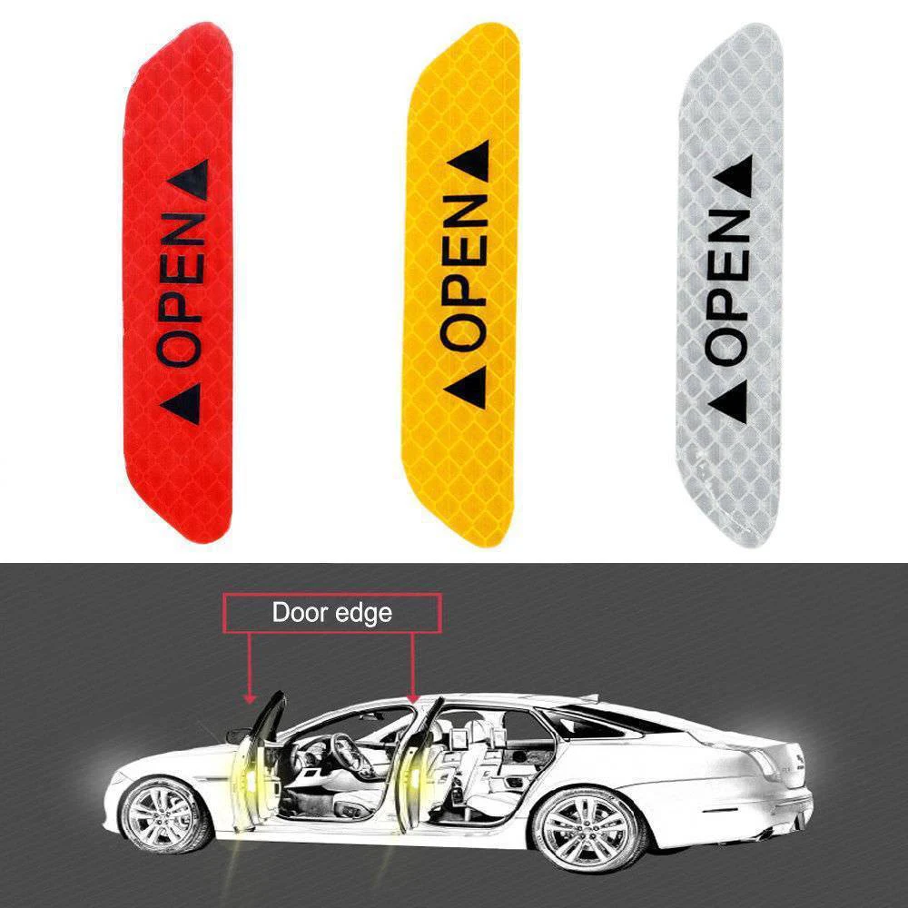 4 шт./компл. Предупреждение ющая Марка самоклеющаяся светоотражающая лента