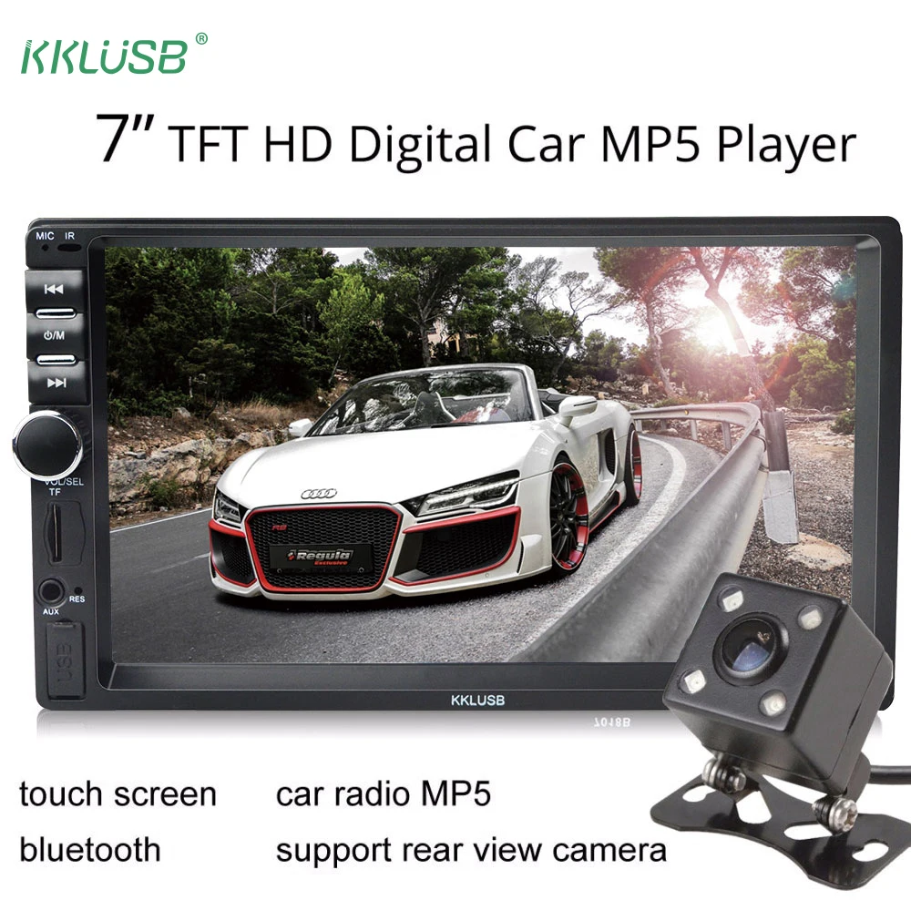 2 Din 7 ''дюймов ЖК-дисплей Сенсорный экран автомобильный аудио плеер Bluetooth