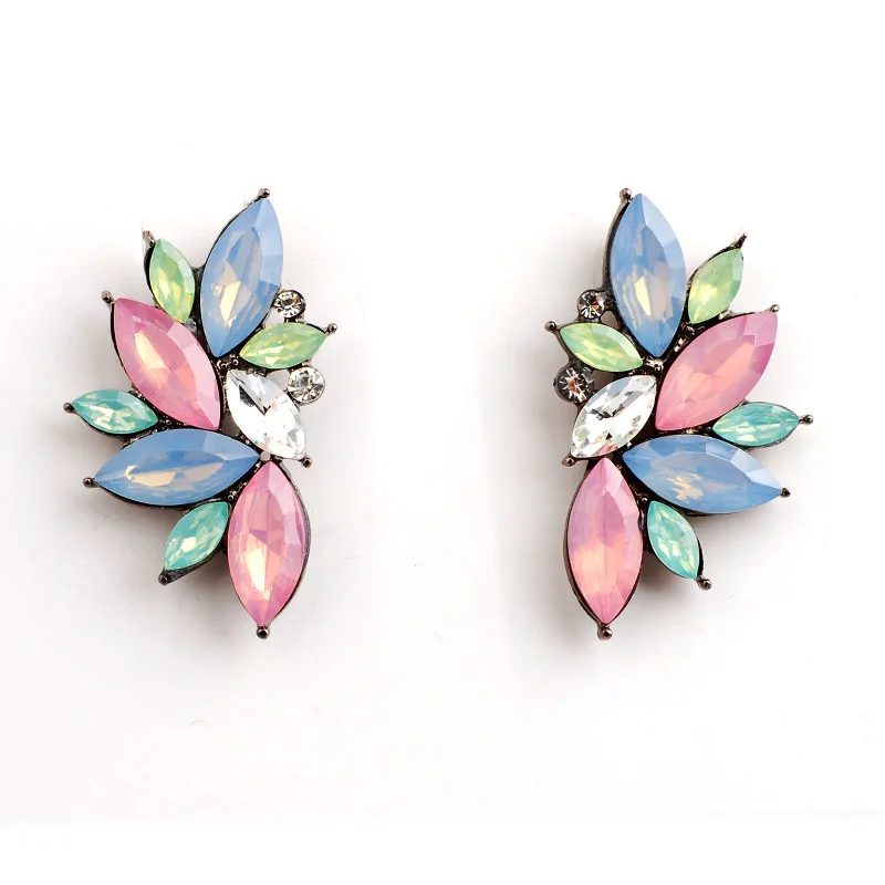 2018 новые женские модные крылья серьги горный хрусталь красный/розовое стекло