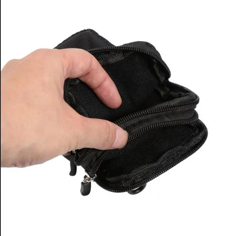 Открытый 3 кармана 2 молнии Универсальный чехол для телефона кошелек зажим ремня