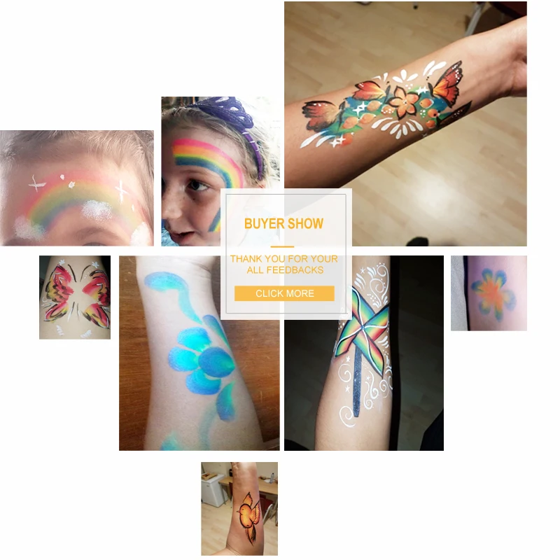 Про радужные краски для тела и лица, макияж, пигмент 30г/набор, мультицветная серия, искусство для Хэллоуина, неоновая, ультрафиолетовая, металлическая.