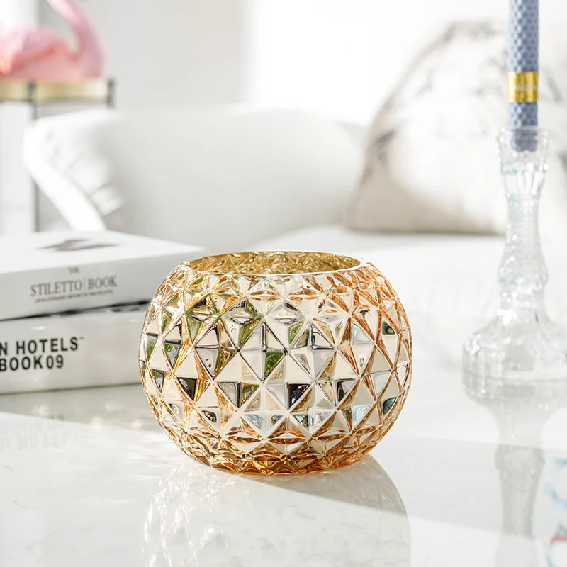 Высококачественные складные вазы украшения для гостиной золотые стеклянные