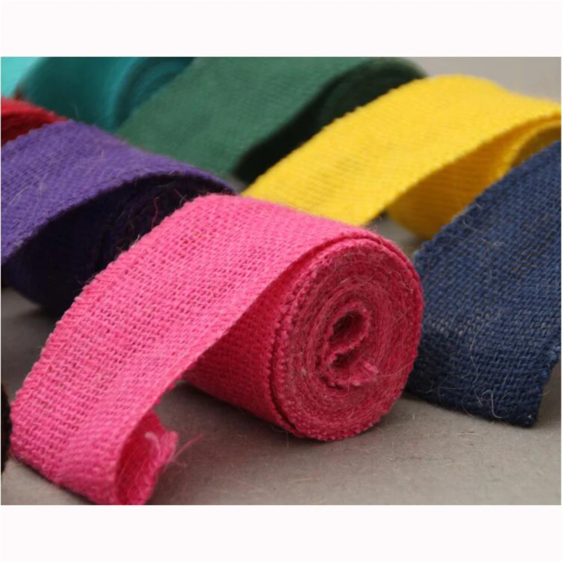 Льняное кружево ручной работы винтажная разноцветная джутовая мешковатая лента