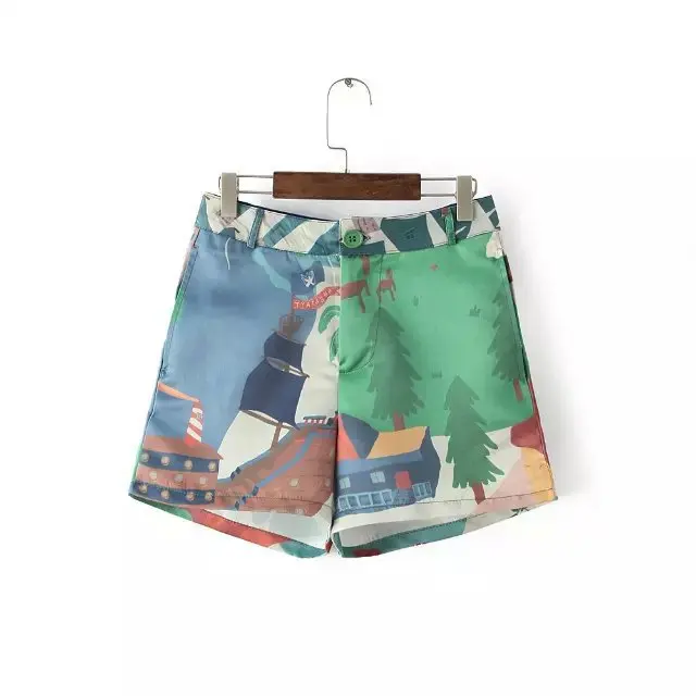 Женские камуфляжные шорты повседневные со средней талией на пуговицах|shorts cut|shorts