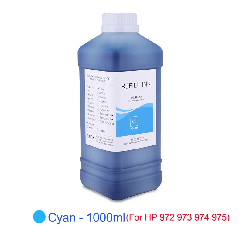 1000 мл пигментные чернила для заправки бутылка hp 973 973XL 352dw 377dw 452dn/dw 452dw 477dn/dw 552dw 577z